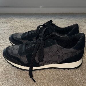 Coach Low-Top Signature Jacquard Sneakers – Black, Brand New Without Tags.Size 6